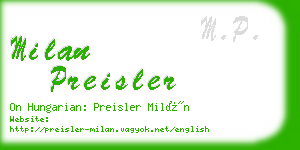 milan preisler business card